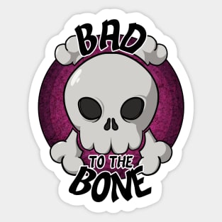 Bad to the bone skull (dark purple) Sticker